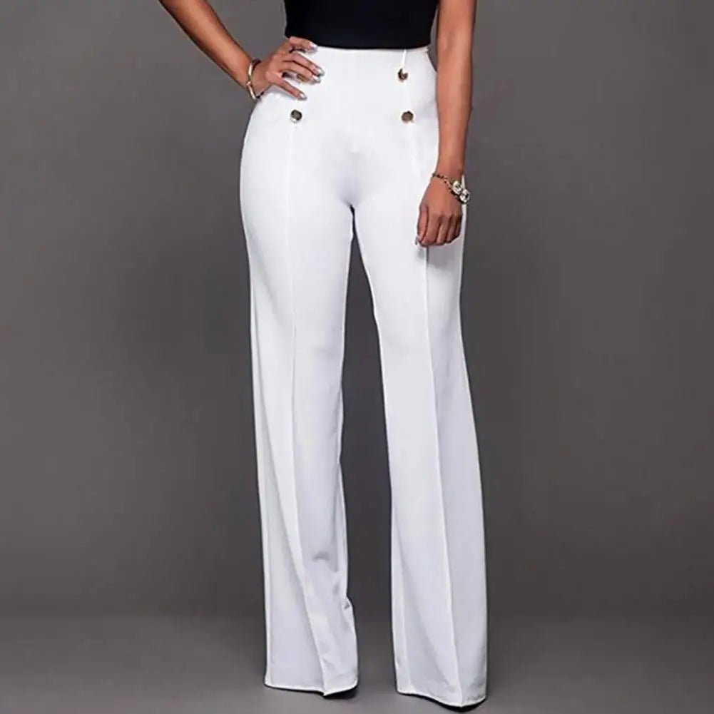 Women's High Waist Solid Color Flared Pants - - Women - Apparel - Clothing - Pants - Milvertons