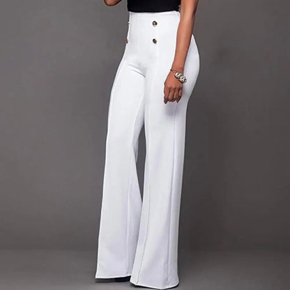 Women's High Waist Solid Color Flared Pants - - Women - Apparel - Clothing - Pants - Milvertons