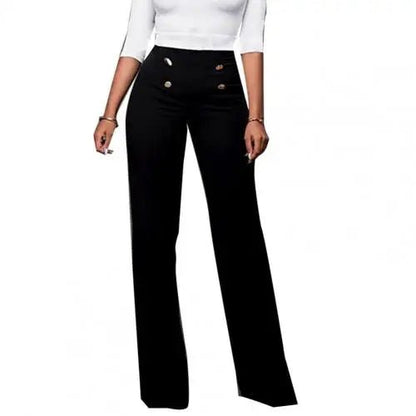 Women's High Waist Solid Color Flared Pants - Black - Women - Apparel - Clothing - Pants - Milvertons