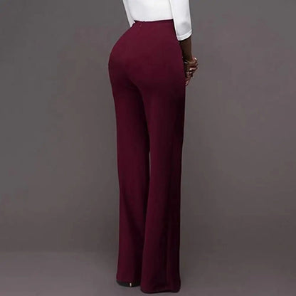 Women's High Waist Solid Color Flared Pants - - Women - Apparel - Clothing - Pants - Milvertons