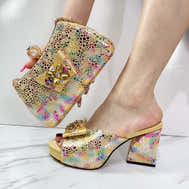 Women's Italian High Heel Sandals & Bag Set - African Style - - Women - Shoes - Milvertons