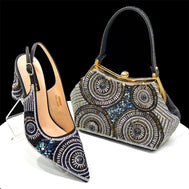 Women's Wedge Heels & Moon Bag Set - European Fashion Style - Black - Women - Shoes - Milvertons