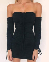 Women's Bandage Off-Shoulder Bodycon Dress - Black L - Women - Apparel - Dresses - Day to Night - Milvertons